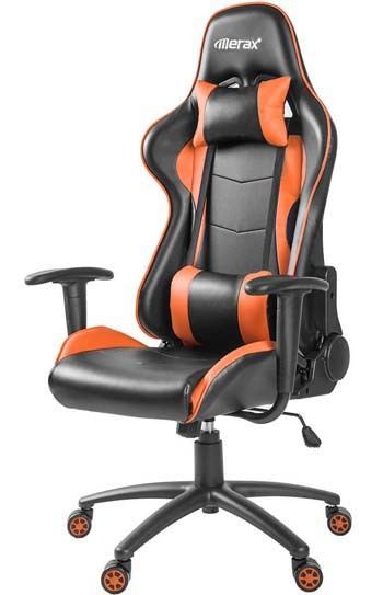 A Large image of Merax High-Back Ergonomic Gaming Chair in Orange