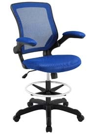 A smaller image of Modway Veer Drafting Chair in Blue color.
