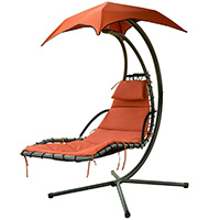 Red/Orange Variant of PatioPost Outdoor Hanging Chaise Lounger