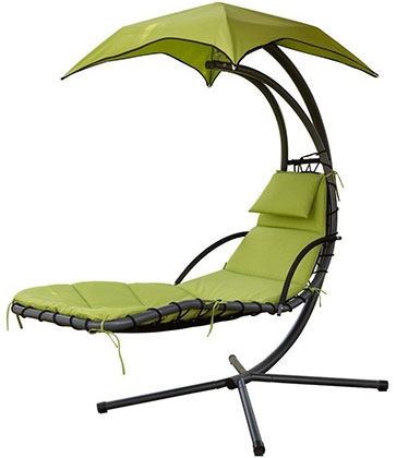 Green Variant of Patiopost Outdoor Hanging Chaise Lounger