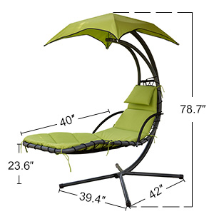 Illustration of the basic specifications of PatioPost Outdoor Hanging Chaise Lounger