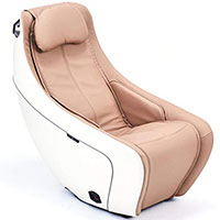 Beige variant of Synca Circ Massage Chair, with beige seat and white frame