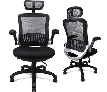 Front and Back View of Komene Mesh High Back Computer Chair