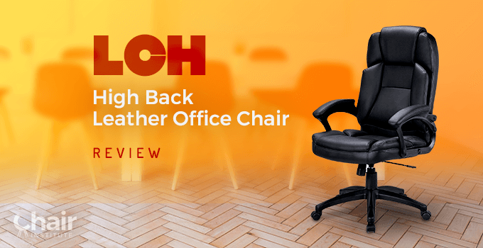 The LCH High Back Leather Office Chair with a table and chairs in the background