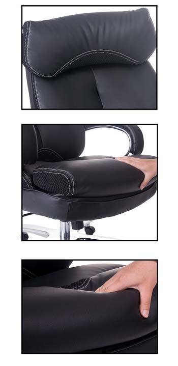 An image showing thick padding of Merax Deluxe Office Chair in different areas
