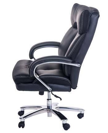 A side image of Merax Deluxe Series Big and Thick Office Chair in black