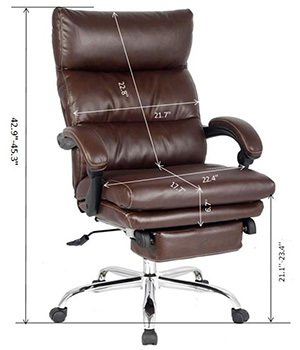 Specification Image of Viva 1102 Leather Reclining Office Chair