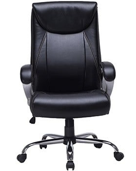 Front View of High Back Bonded Leather Office Chair