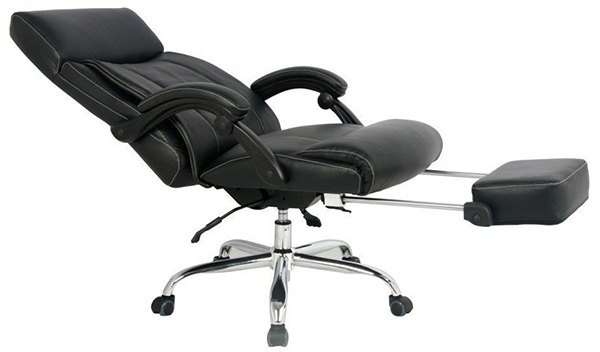Recline Position View of Viva High Back Bonded Leather Office Recliner