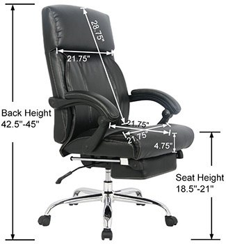 Specification Stats of Viva High Back Bonded Leather Office Recliner