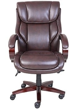 Front view of the La-Z-Boy Bellamy Executive Bonded Leather Office Chair 