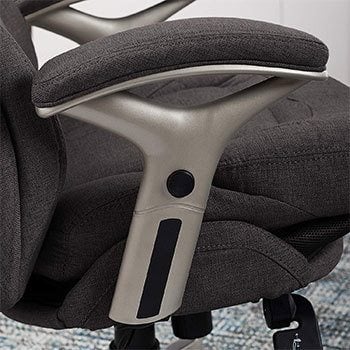 Padded armrest of the Serta Back in Motion Office Chair