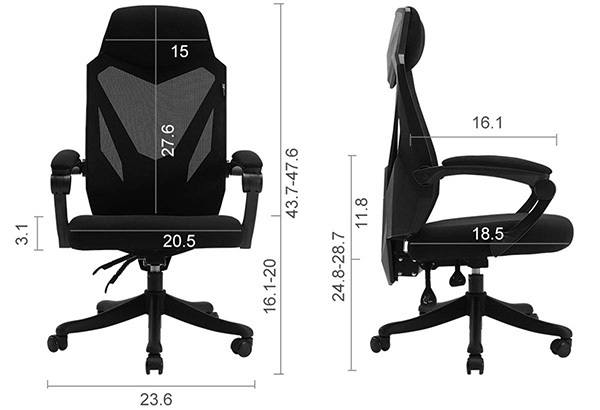 Dimensions of Hbada High Backed Diamond Series Office Chair