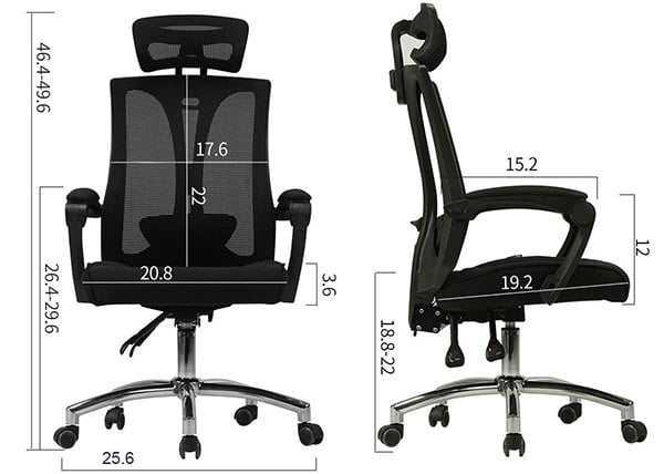 Dimensions of Hbada Simple Gaming Chair