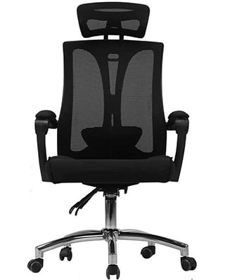 Black Color, Hbada Ergonomic High Back Office Desk Chair with Adjustable Lumbar Support, Front Position