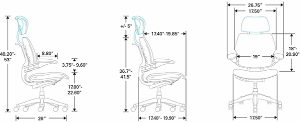 Dimensions of the Humanscale Freedom Chair