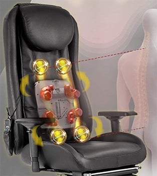 Moving massage heads of the BestMassage High Back Executive Massager