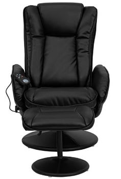 Front view of the Flash Furniture BT-7672 Massaging Recliner and Ottoman