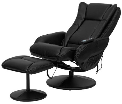 The Flash Furniture BT-7672 Massage Recliner on a recline position