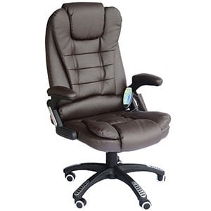 Brown variant of the HomCom Heated Office Chair