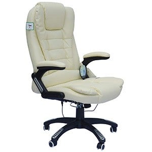 Ivory variant of the HomCom Massage Office Chair