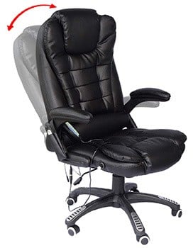 The HomCom Massage Office Chair that reclines to a maximum of 135 degrees