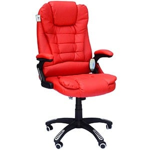 Red variant of the HomCom Massage Office Chair