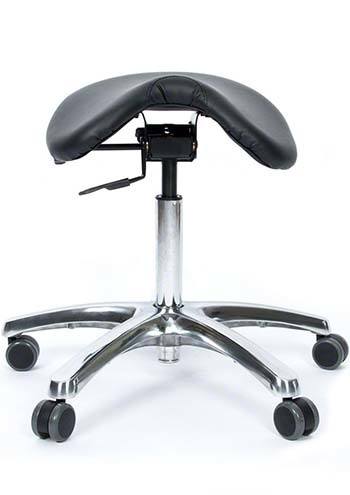 A front side image of Jobri Betterposture Saddle Chair in Black color.