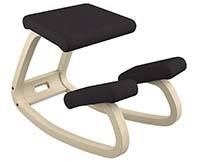 A small image of Variable Balans Chair in Black color with wooden base.