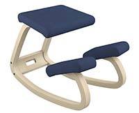 A small image of Variable Balans Chair in Blue color with wooden base.
