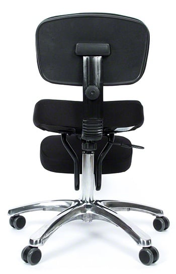 A back side pose of Jobri BetterPosture Jazzy Kneeling Chair in Black color