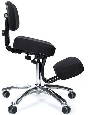 A side image of Jazzy Deluxe Kneeling Chair in Black color