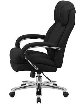 Black Fabric, Flash Furniture Hercules 24/7 High Backed with Loop Arms, Right Side