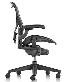 Black Color, Herman Miller Aeron Chair with Tilt Limiter, LeftPosition