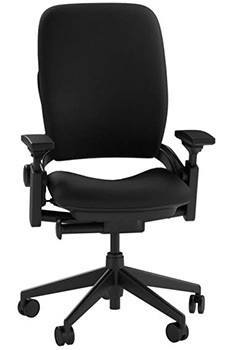 Black Color, Steelcase Leap Fabric Chair with Arms, Front Position