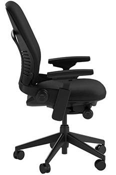 Black Color, Steelcase Leap Fabric Chair with Arms, Left-Side Position