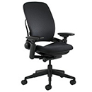Black Color, Steelcase Leap Fabric Chair with Arms, Left-Front Position
