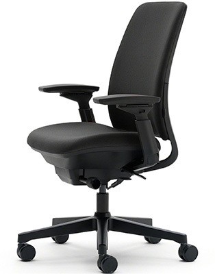 Black Color, Steelcase Amia with Adjustable Back Tension and Arms, LiveLumbar Support, in Right Position