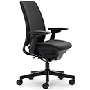 Black Color, Steelcase Amia with Adjustable Back Tension and Arms, LiveLumbar Support, in Left Position