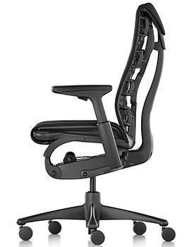 Black Rhythm Color, Herman Miller Embody with Fully Adj Arms - Graphite Frame/Base, in Right Side Position