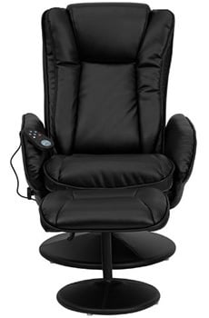 Black Color, Flash Furniture BT-7672 with Recliner and Ottoman Set, in Front Position