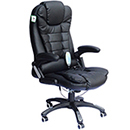 Black Color, HomCom Heated Office Chair with Vibrating and Lumber Support, in Left Position
