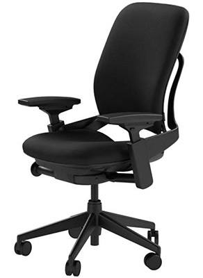 Black Color, Steelcase Leap Fabric Chair with Natural Glide System, in Right Position