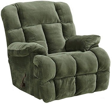 Sage fabric variant of the Catnapper Cloud 12 Manual Chaise Rocker Recliner Chair