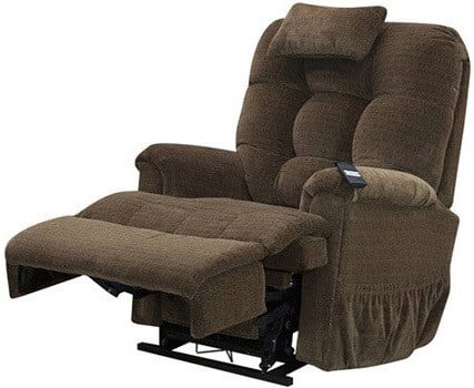 Recliner TV Position, Med Lift 5555 Full Sleeper Lift Chair with Footrest, Cabo Havanna Fabric