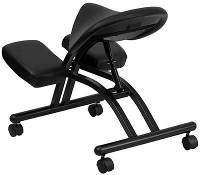 Black Color, Ergonomic Home Kneeling Chair with Black Saddle SEAT, in Back Side Position