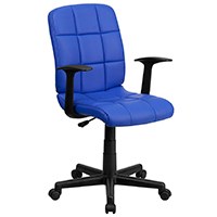 Blue variant of the Mid-Back Quilted Vinyl Swivel Task Chair