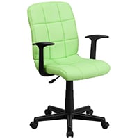 Green variant of the Mid-Back Quilted Vinyl Swivel Task Chair