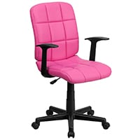 Pink variant of the Mid-Back Quilted Vinyl Swivel Task Chair