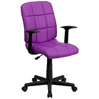 Purple variant Mid-Back Quilted Vinyl Swivel Task Chair